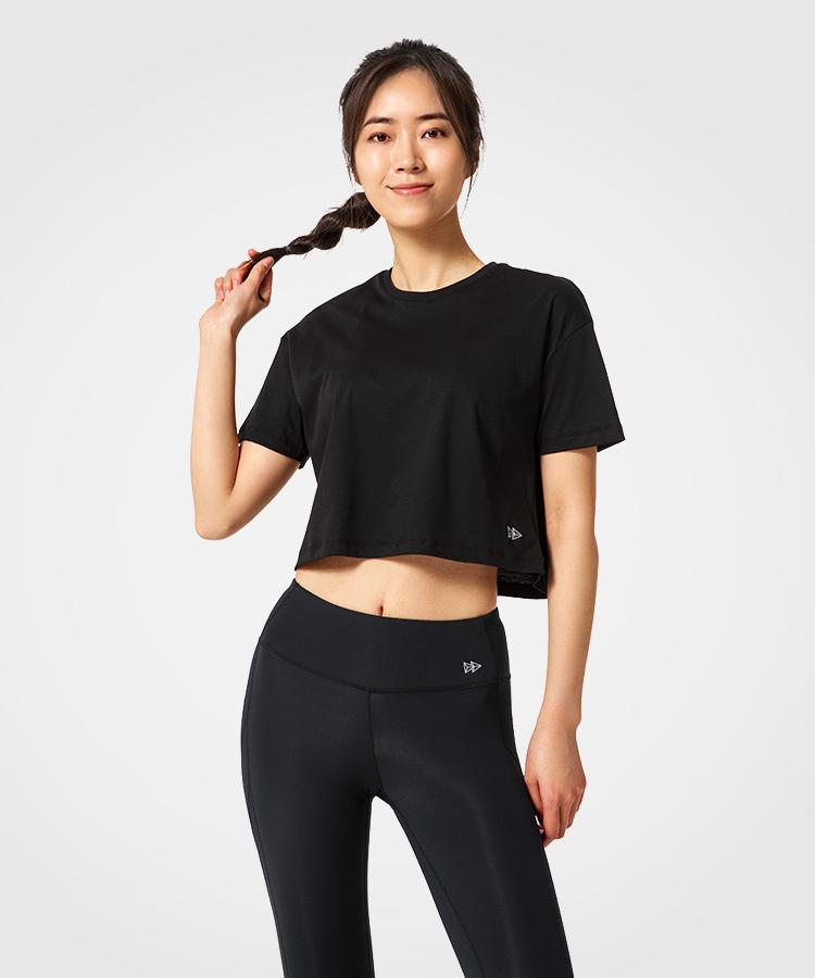 Womens short sleeve breathable cotton workout t-shirt | Yvettesports