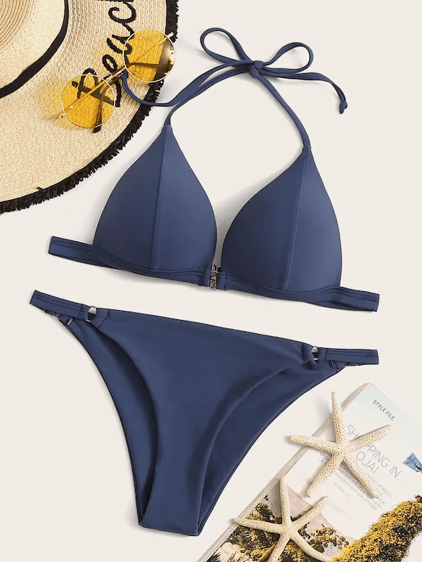 Halter Top With Tanga Bikini Set