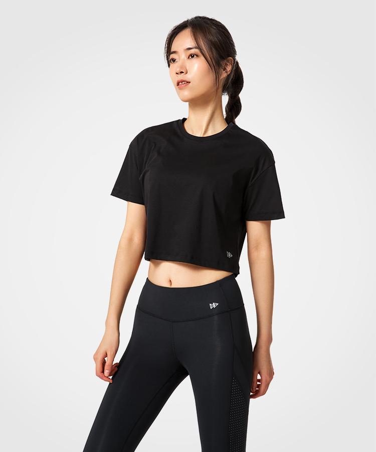 Womens short sleeve breathable cotton workout t-shirt | Yvettesports