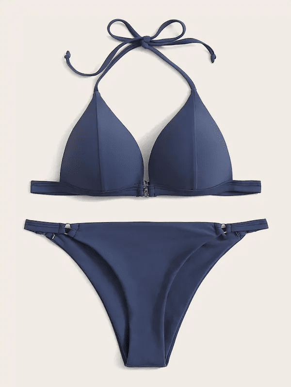 Halter Top With Tanga Bikini Set