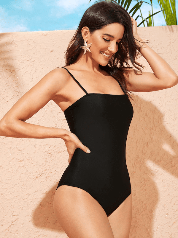 Spaghetti Strap One Piece Swimsuit
