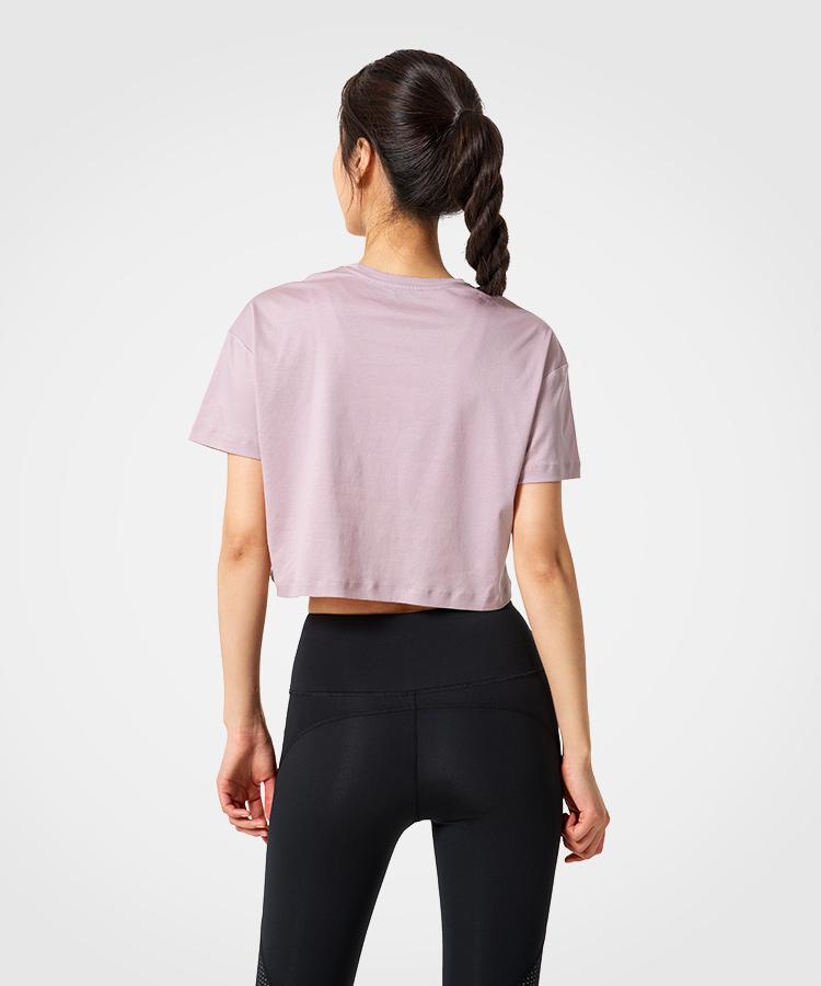 Womens short sleeve breathable cotton workout t-shirt | Yvettesports