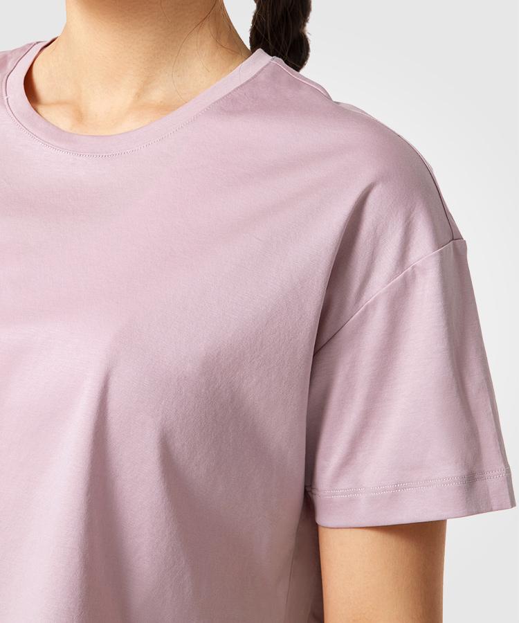 Womens short sleeve breathable cotton workout t-shirt | Yvettesports